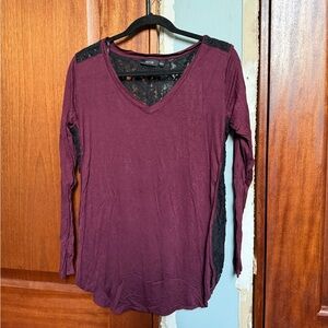 Apt. 9 Women's Burgundy Lace Accent Top Size Large